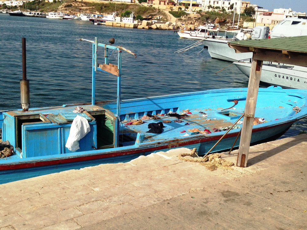 Una delle barche utilizzate dai profughi per la traversata